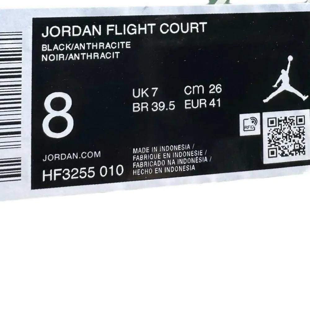Jordan Flight Court - Black / Anthracite gray suede Men’s 8 Womens 9.5 EUC